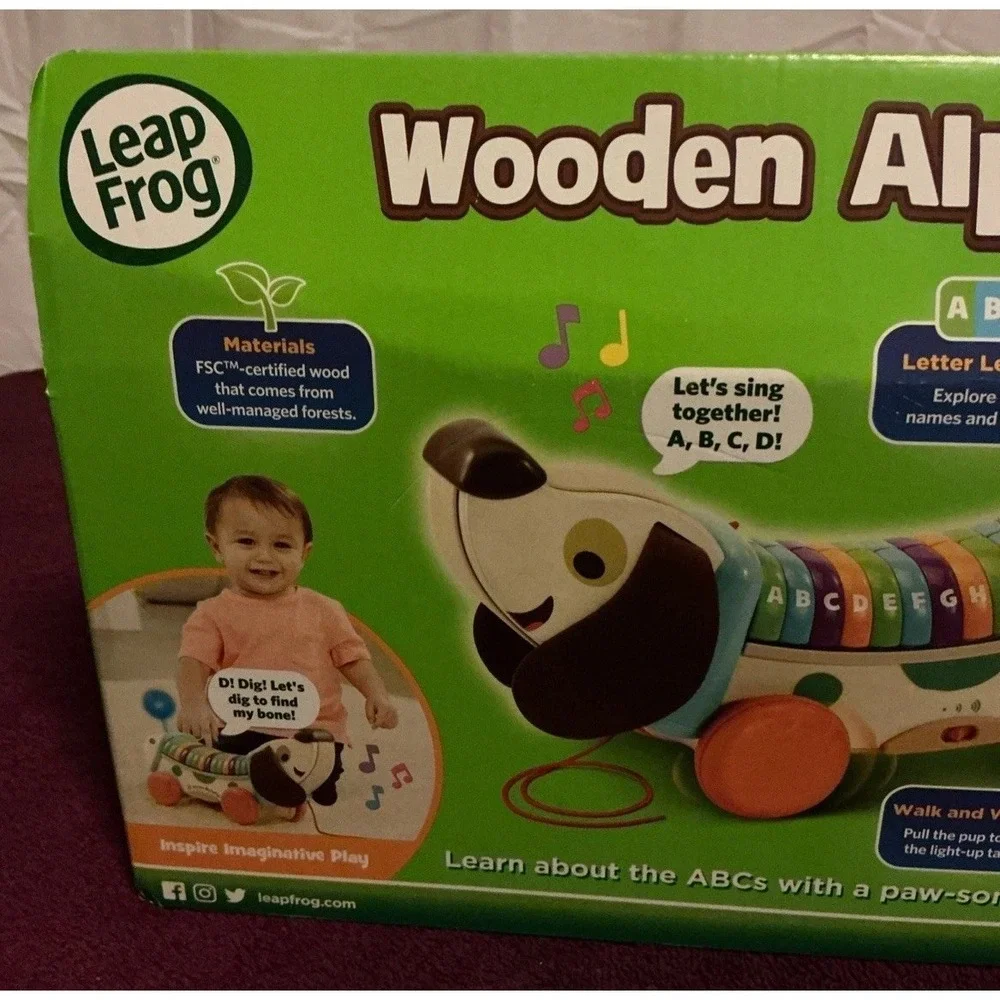 VTech LeapFrog Wooden AlphaPup, Pup-tastic Letter-Learning Fun, Tested And Works